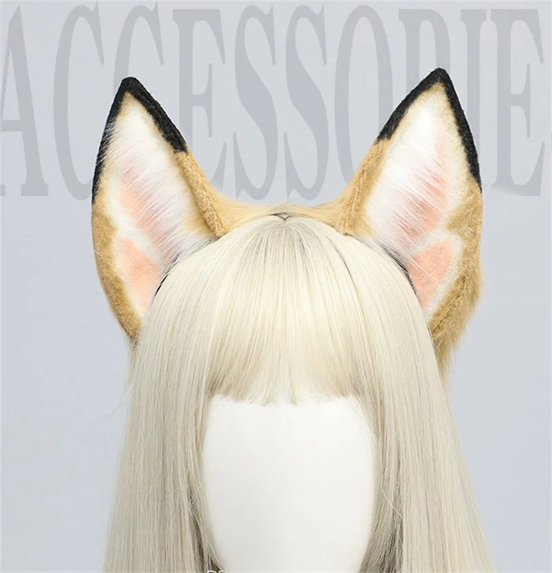 

Girls Anime Headband Plush Beast Ear Dog Ears Hairband Cosplay Costume Party Headdress Women Comic Show Headwear