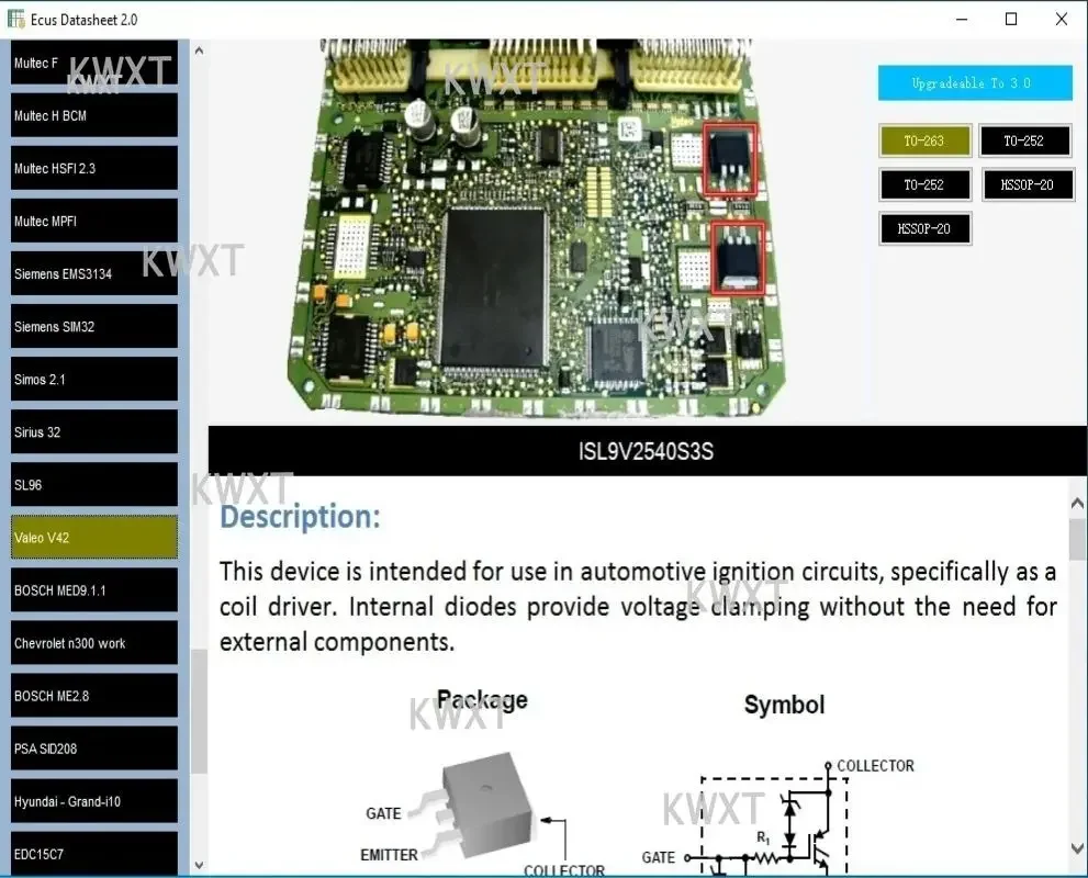 Ecu Ecus Datasheet 2.0 Software Schematic Database Including Thousands of PCB Schematics with Electronic Components of Car ECUs