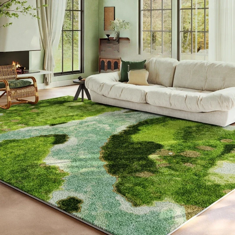 Ins Style Bedroom Decor Moss Carpet Large Area Carpets for Living Room Washable Lounge Soft Floor Mat Anti-slip Cloakroom Rug