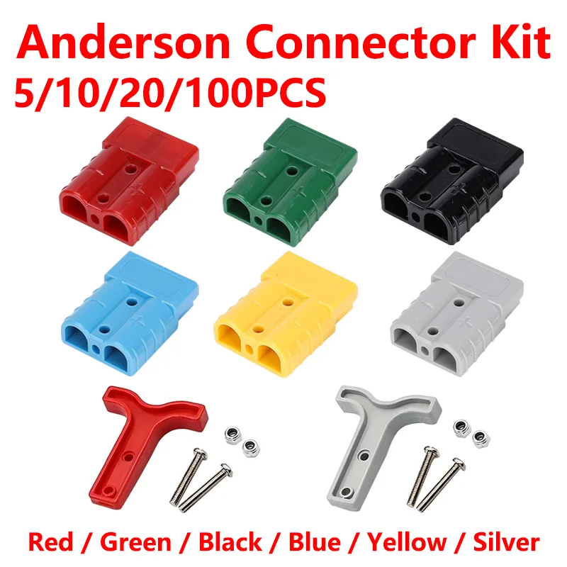 5/10PCS 50A Anderson Style Plug Quick Plug Battery Charging Connector Power Motorcycle Solar Caravan Socket Adapter Accessories