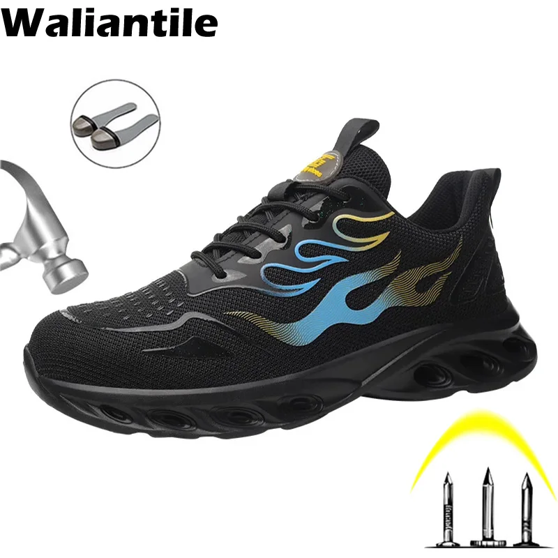 

Waliantile Newest Safety Work Shoes Boots Men Male Anti-smashing Steel Toe Industrial Working Footwear Indestructible Sneakers