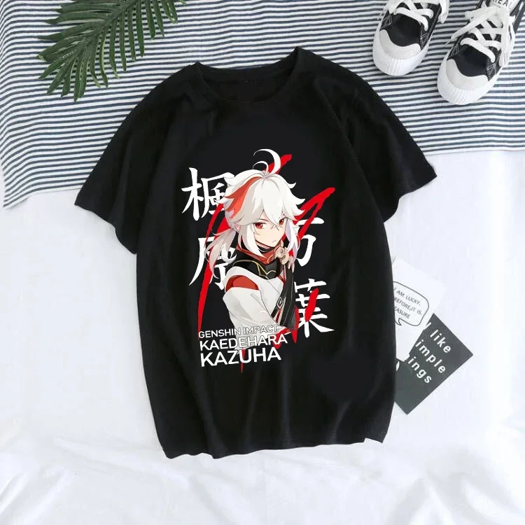 Harajuku 2023 Genshin Impact T Shirt Women Kawaii Hu Tao Graphic Short Sleeve T-shirt Female Hip Hop Streetwear Y2k Clothes Tops