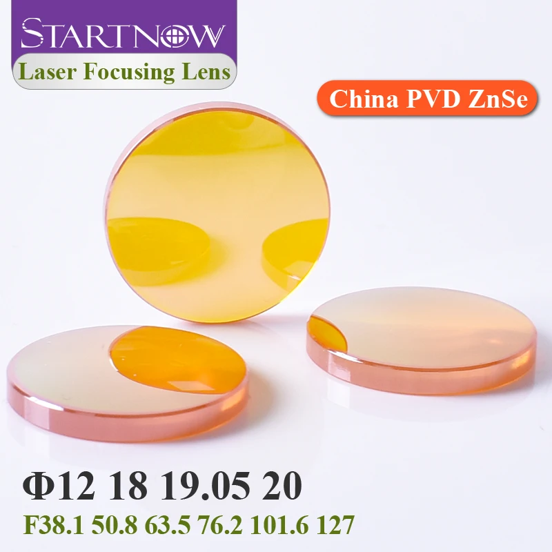Startnow Focusing Lens Laser 20 19 18 15 12mm FL 50.8 - 127mm For CO2 Laser Cutting Carving Machine China ZnSe PVD Laser Lenses