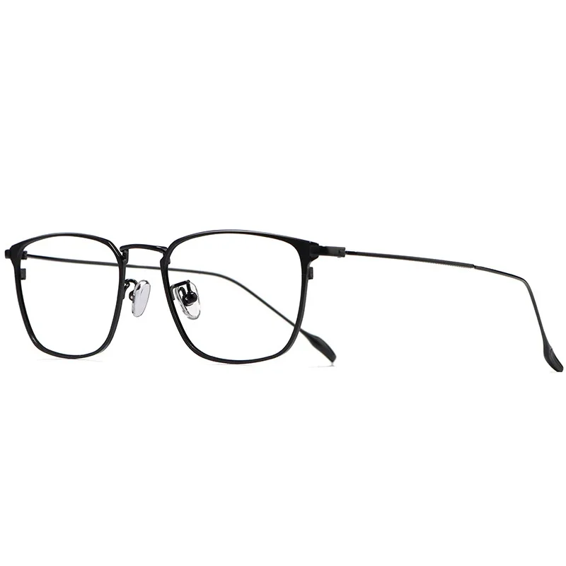 Men's Pure Titanium Full Rim Myopia Eyeglasses Optical Square Prescription Frames Electronically Plated Male Eyewear