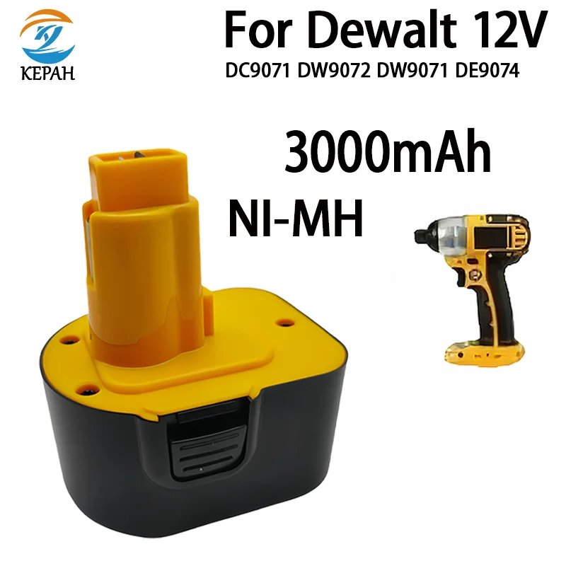 12V 3000mAh Tool battery for Dewalt DE9074 DC9071 DE9037 DE9071 DE9075 DW9071 DW9072 DW9074 DC727 DC756 DC980 DC981 DW0