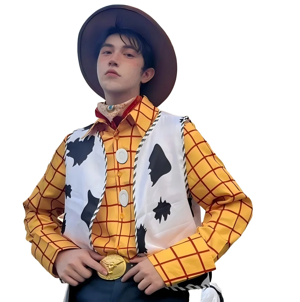 In Stock Carnival Toy Story Woody Cosplay Costume – Adult Halloween Woody & Jessie Stage Roleplay Outfit Set