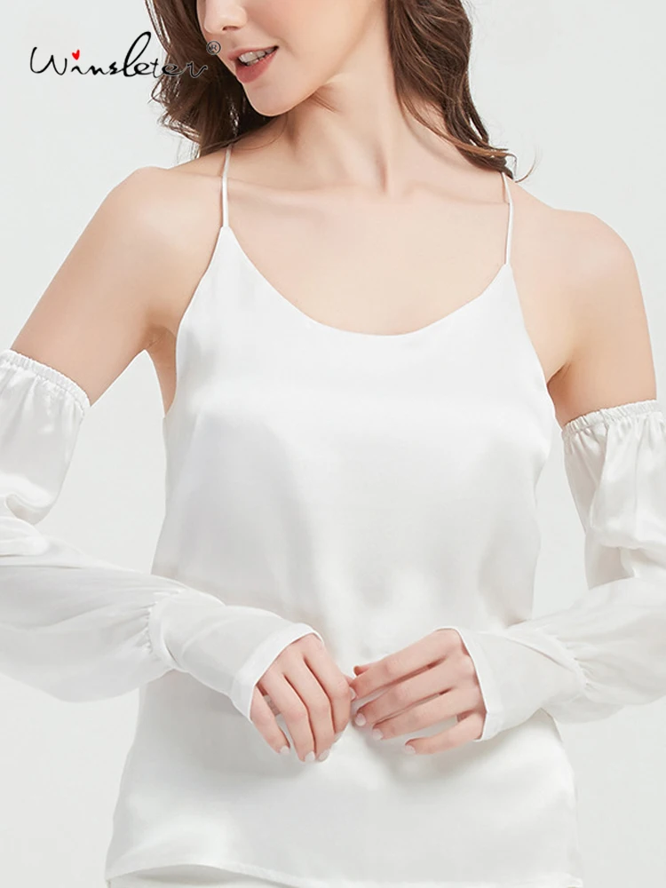

Winsleter-6A 100%Real Silk Sunscreen Sleeves, Women Driving Sun-protection UV, Breathable Thin Arm Gloves, 2025 Summer A57132CC