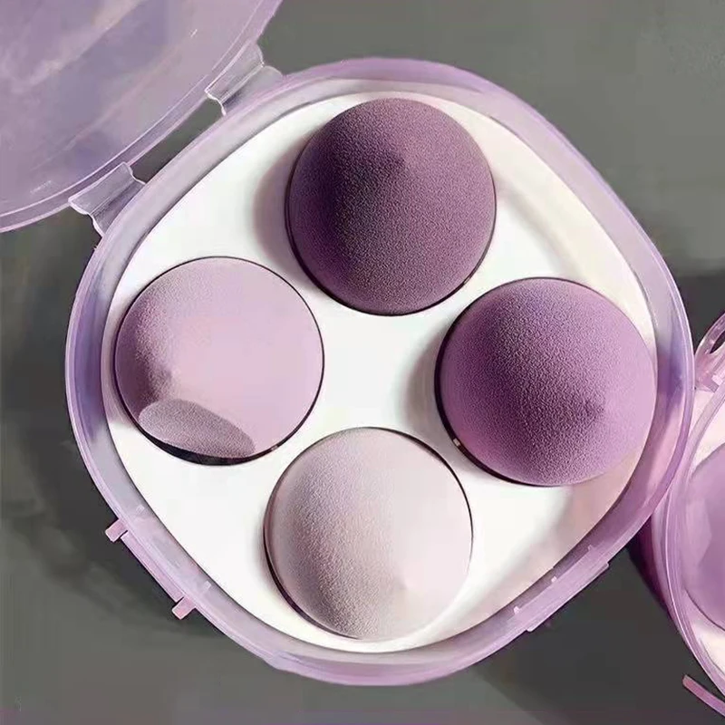 4Pcs Makeup Sponge Powder Puff Dry and Wet Combined Beauty Cosmetic Ball Powder Puff Bevel Cut Make Up Sponge Foundation Tools