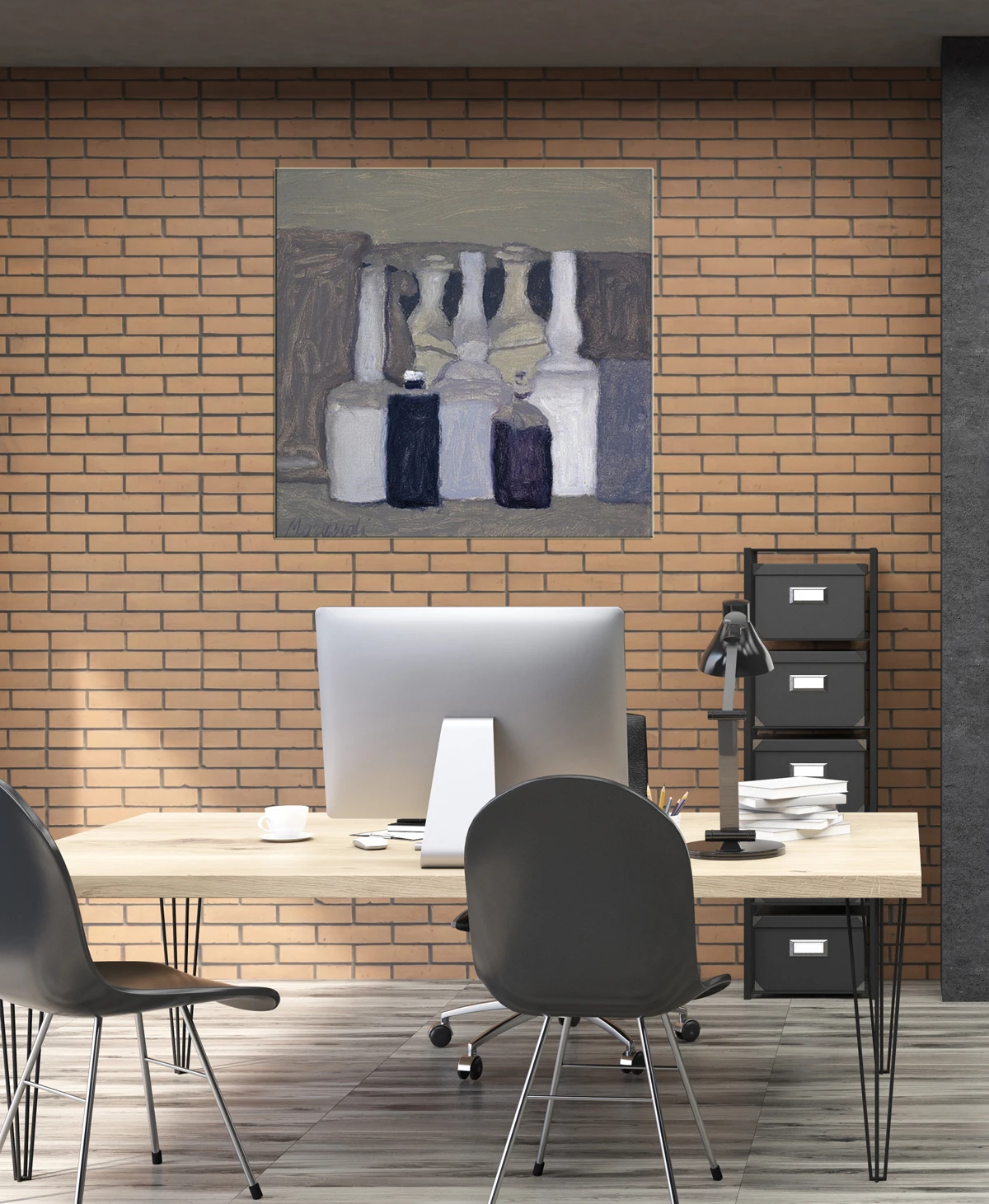 100% handmade Abstract Oil Painting Reproduction on Linen Canvas,Still Life ,flowerby Giorgio Morandi, Museum Quality