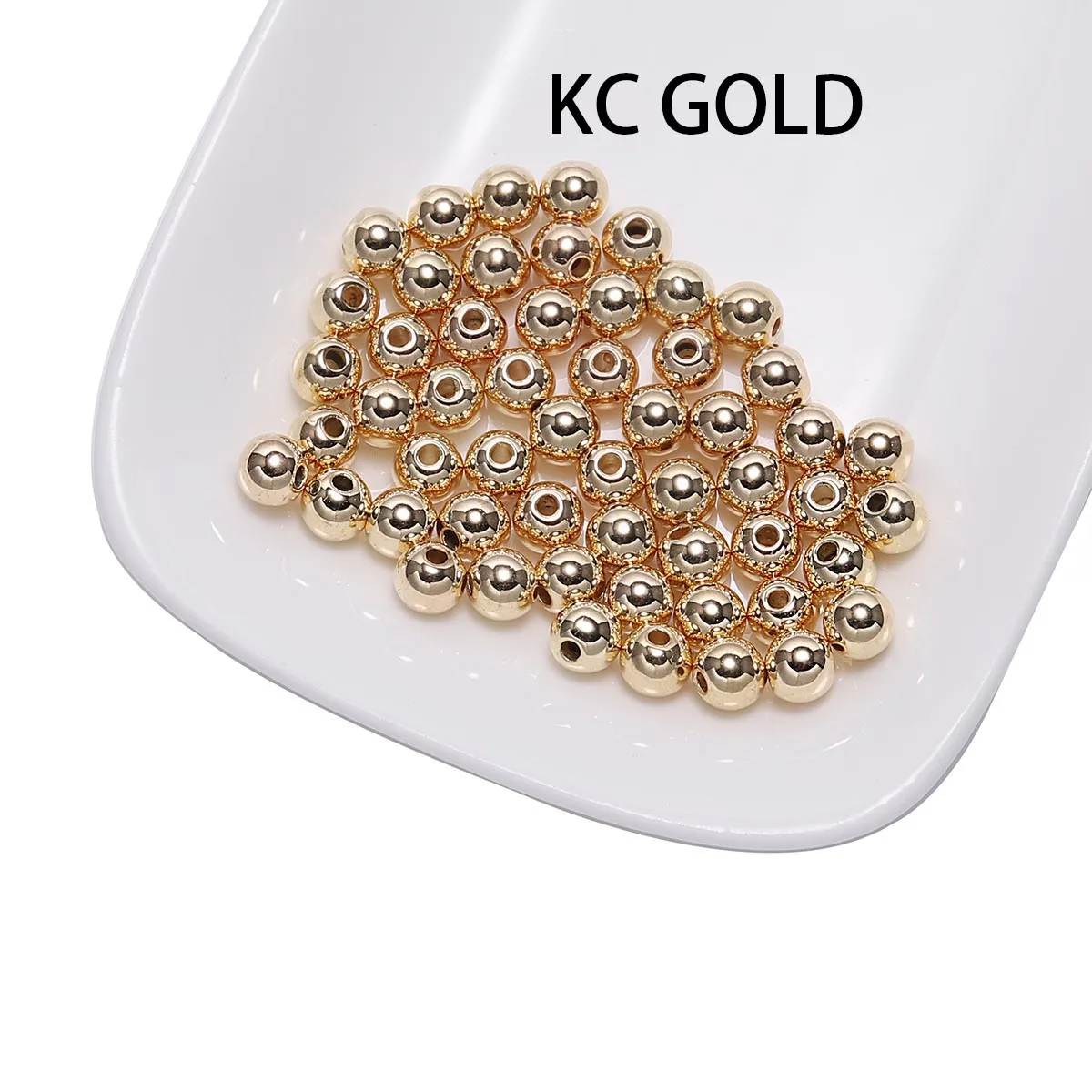 30-400 teile/los 3-12mm Gold Farbe Runde Spacer Bead Ball Ende CCB Samen Perlen Für Armband halskette DIY Schmuck Machen Zubehör
