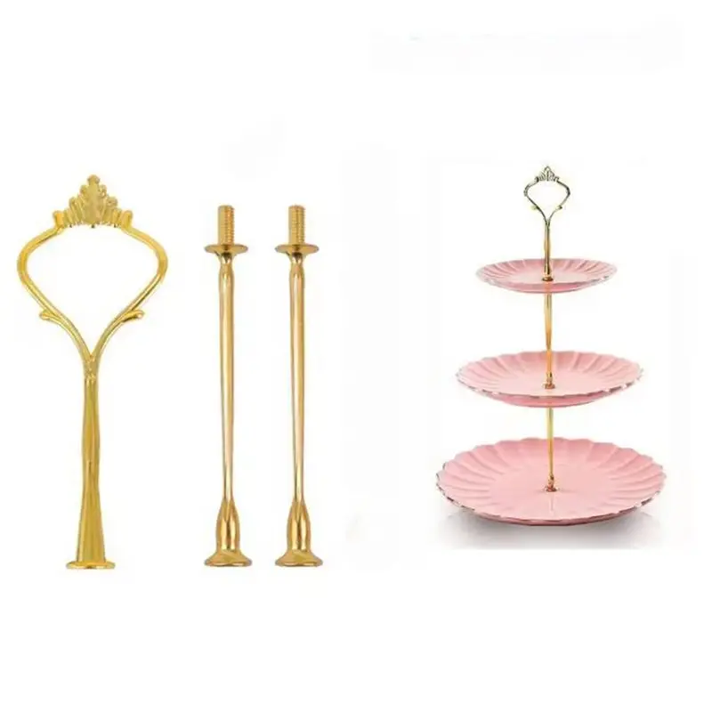 B84B-DIY 3-Tier Dessert& Fruit Tray Stand-Cake Stand Hardware Set 9-Piece Crown-Style For Party Dessert Table Decor