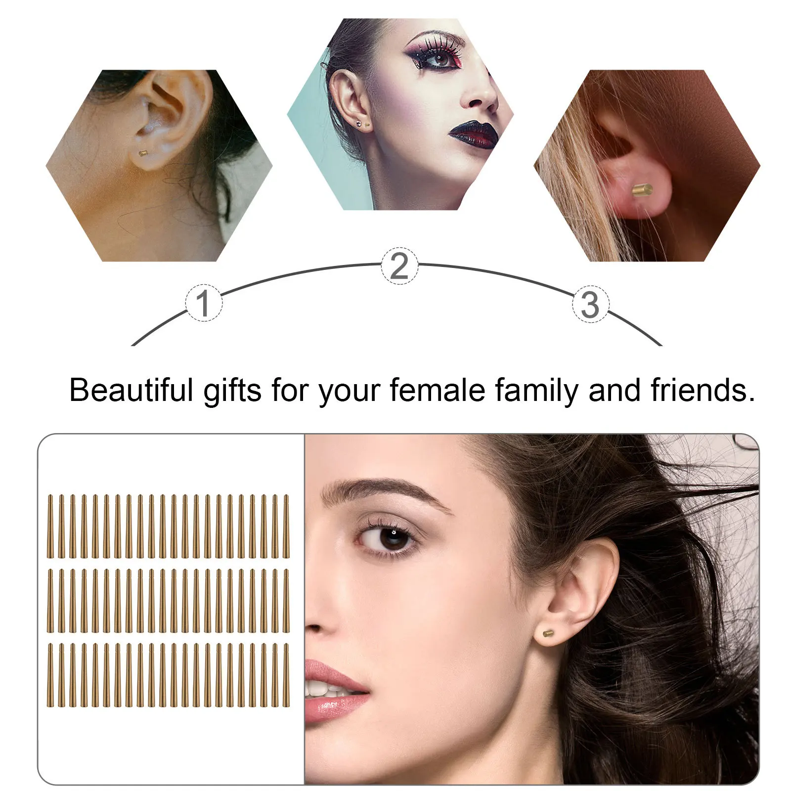 

100Pcs Metal Earring Pins DIY Jewelry Sticks Durable Practical for Unique Earrings Ear Studs Creation Metal Earring Pins