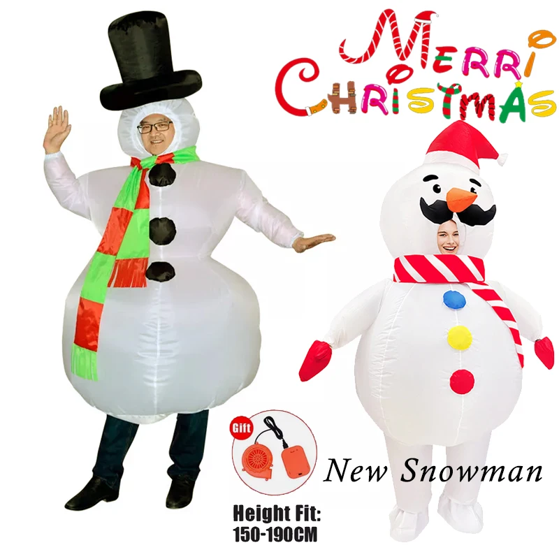 

Christmas Inflatable Snowman Santa Claus One Piece Inflatable Costume Adult Snowman Doll Costume Dress Up Props