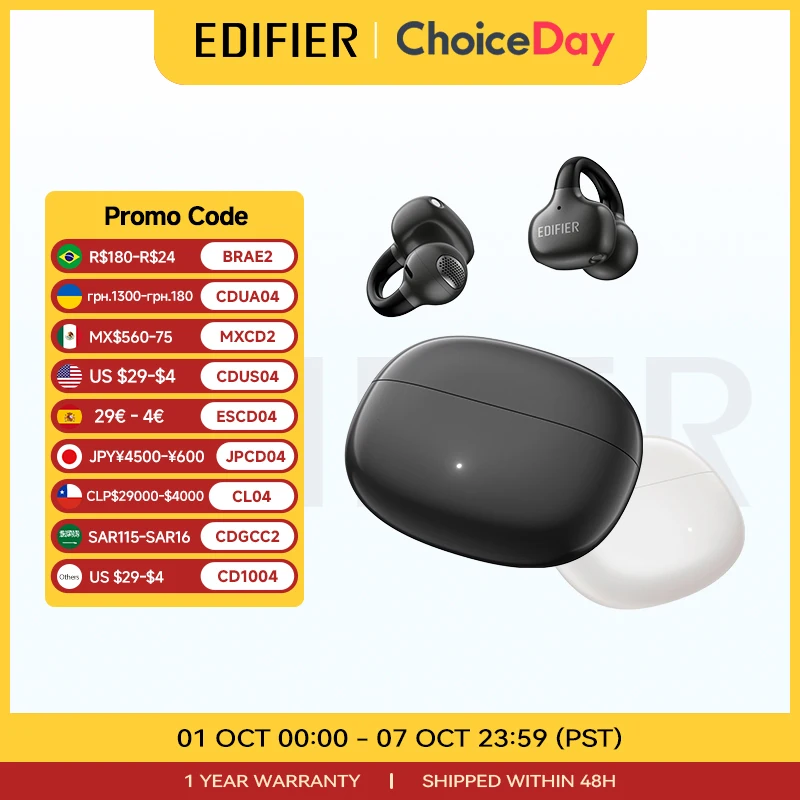 Edifier Comfo Q oreille ouverte Bluetooth couteurs sans fil oreille pince casque Clip-On Sport couteurs IP54 tanche appel clair 32 heures