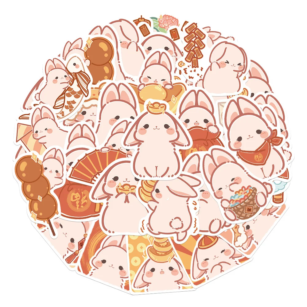 10/30/50PCS Hand-painted Rabbit Graffiti Sticker Personality Creative Sticker Desk Guitar Computer  Waterproof Sticker Wholesale