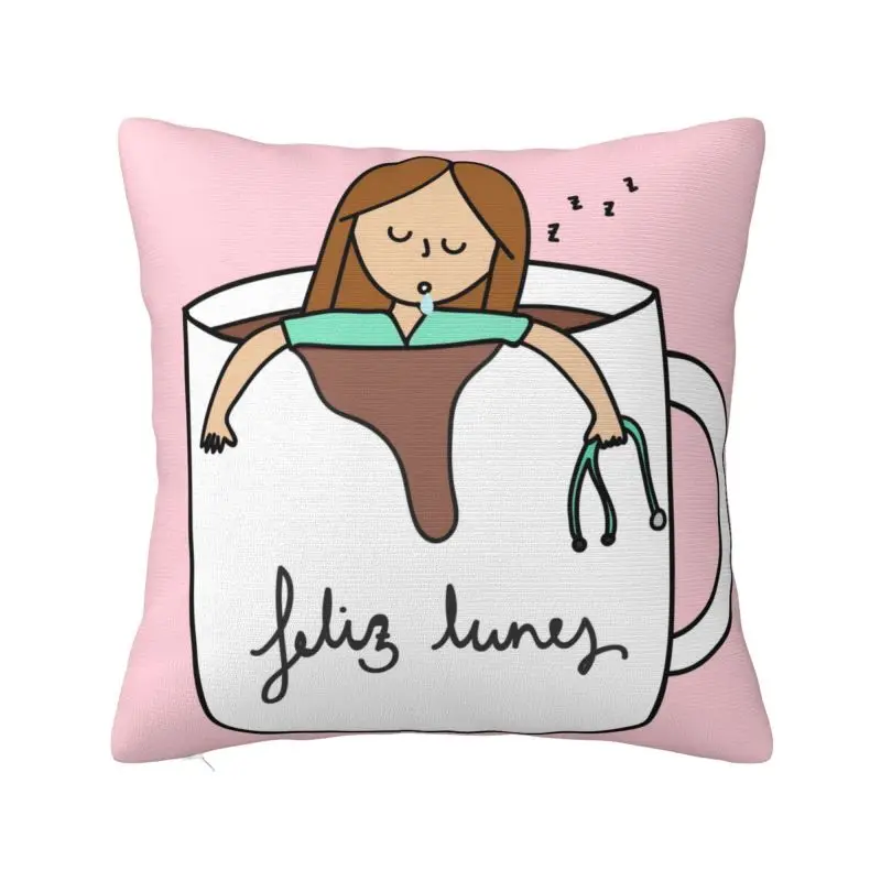 Custom Luxury Funny Cartoon Nurse Cushion Cover for Sofa Velvet Health Care Nursing Doctors Throw Pillow Case