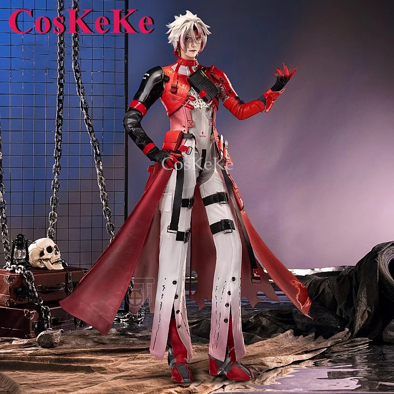 CosKeKe Scar Cosplay Game Wuthering Waves Costume Fashion Red Uniforms Full Set Men Activity Party Role Play Clothing S-XXL New