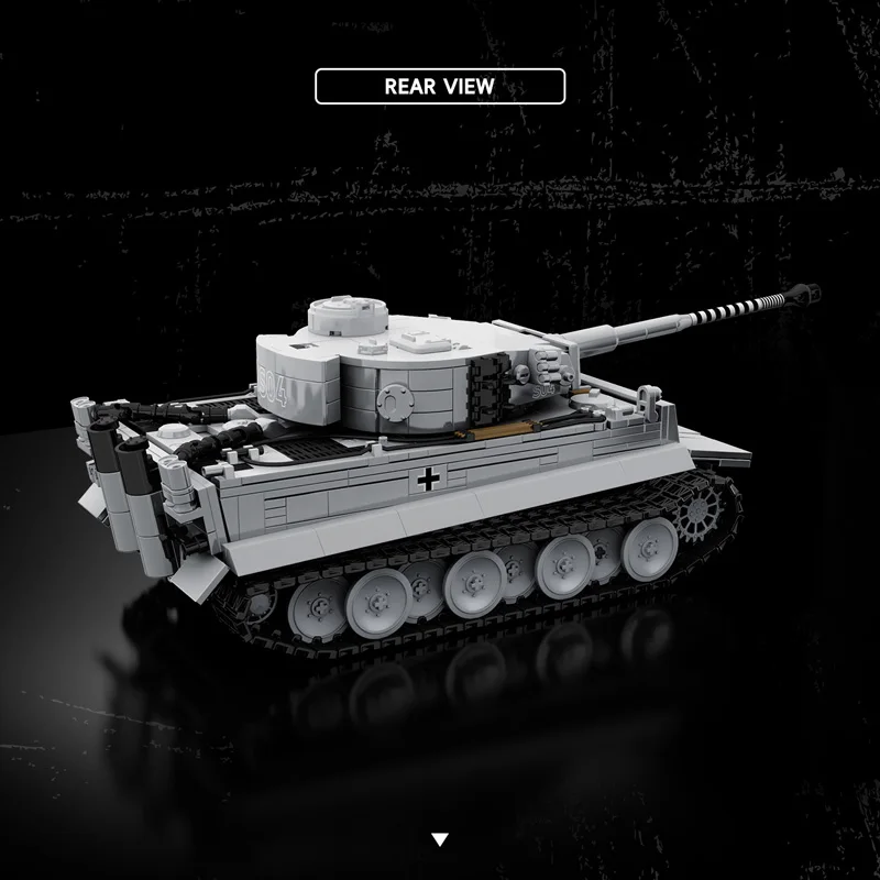 Met sneeuw bedekte Tiger Heavy Tank Sd.Kfz.182 Tweede Wereldoorlog Bouwstenen Zwarte Tijger Gevolgd Gepantserd Voertuig Jongen Speelgoed Model TK8001