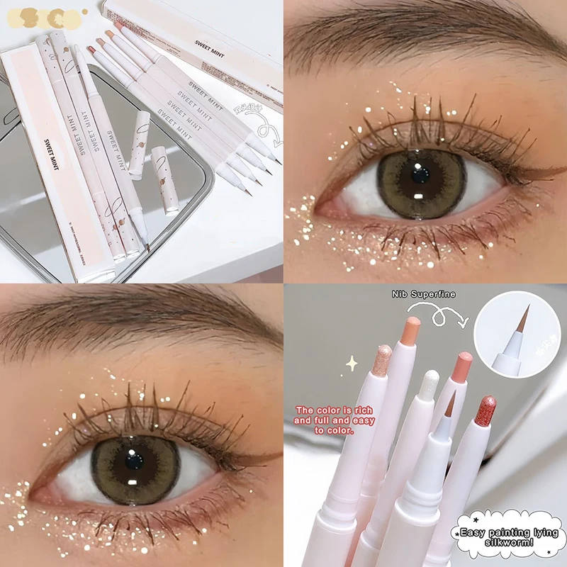 Matte Aegyosal Bleistift Highlighter Glitter Wasserdicht Dauerhafte Flüssigkeit Unter Eye Liner Pfeil Stift Schattierung Koreanische Make-Up Kosmetik