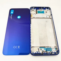 For Xiaomi Redmi Note 7 Front Frame Housing Bezel +Glass Back Cover Housing Door+ Sim Tray Chassis Replacement Parts