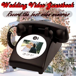 Retro Wedding audio video guestbook phone banquet party guest blessing video sign-in book customized voice video message phone