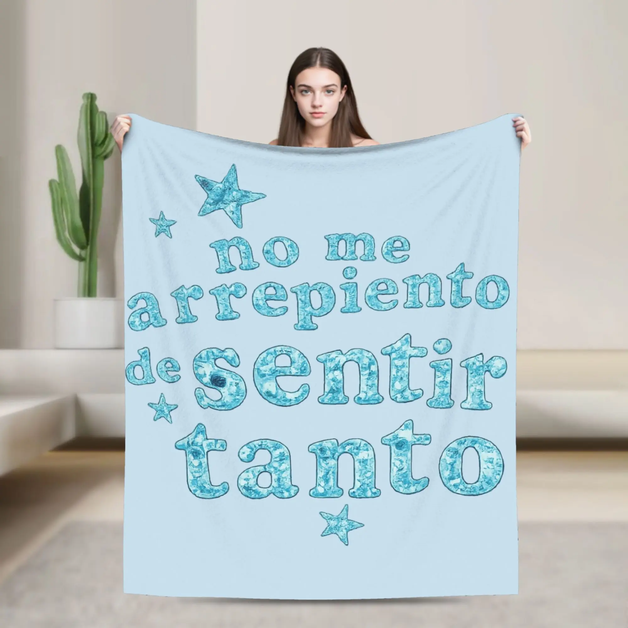 Karol G I don't regret feeling so much Knitted Blanket Flannel no me arrepiento de sentir tanto Throw Blanket for Travel Bed Rug