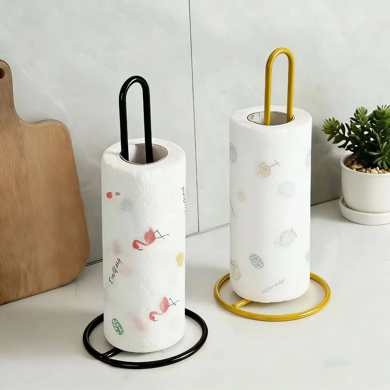 Vertical Kitchen Tissue Holder, Countertop Portable No‑Drill Paper Organizer for Kitchen & Dining Table