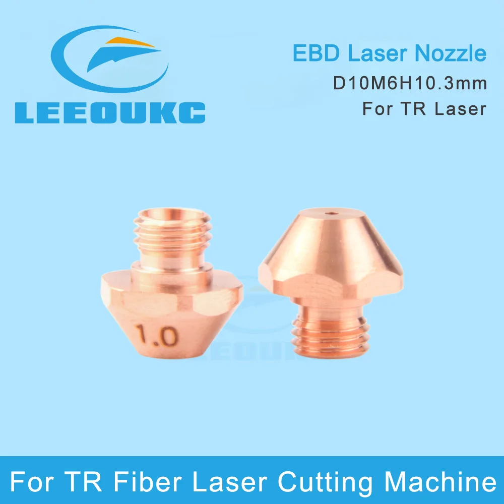 LEEOUKC 20Pcs/Lot  Import Type TR Nozzle EBD Seire 0.8-2.7mm Single Layer 212334 Compatible For TR Fiber Laser Cutting Head