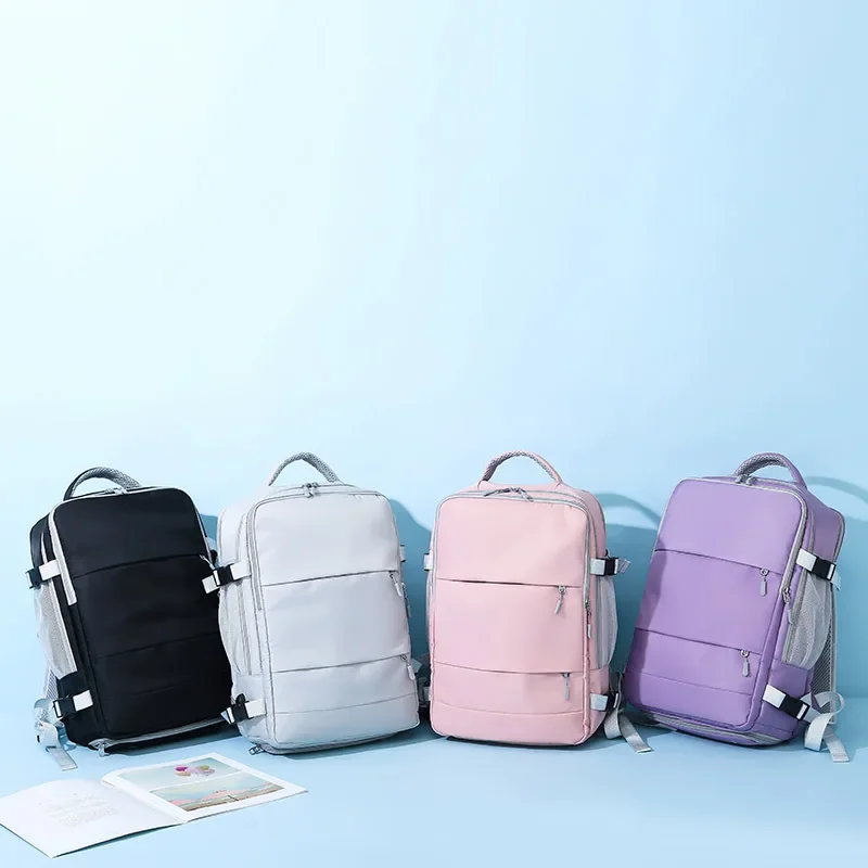 Tas ransel perjalanan luar ruangan ransel Daypack anti-maling Anti-air tas sekolah anak perempuan tali bagasi Port pengisi daya USB ransel wanita