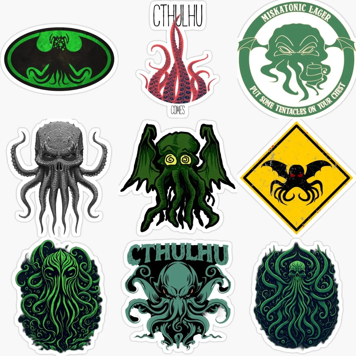 Cthulhu Great Old Ones Octopus Monster Tentacles Creative Sticker for Decorate Wall Car Van Window Bumper Truck Bicycle Decal