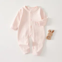 AYNIGIELL Spring and Autumn 0-12Months Baby Rompers Superior Quality Newborn 100% Cotton Jumpsuit for Newborn Boys and Girls