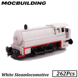 262Pcs White Steamlocomotive Car Train Model MOC Building Blocks Bricks Children Gift