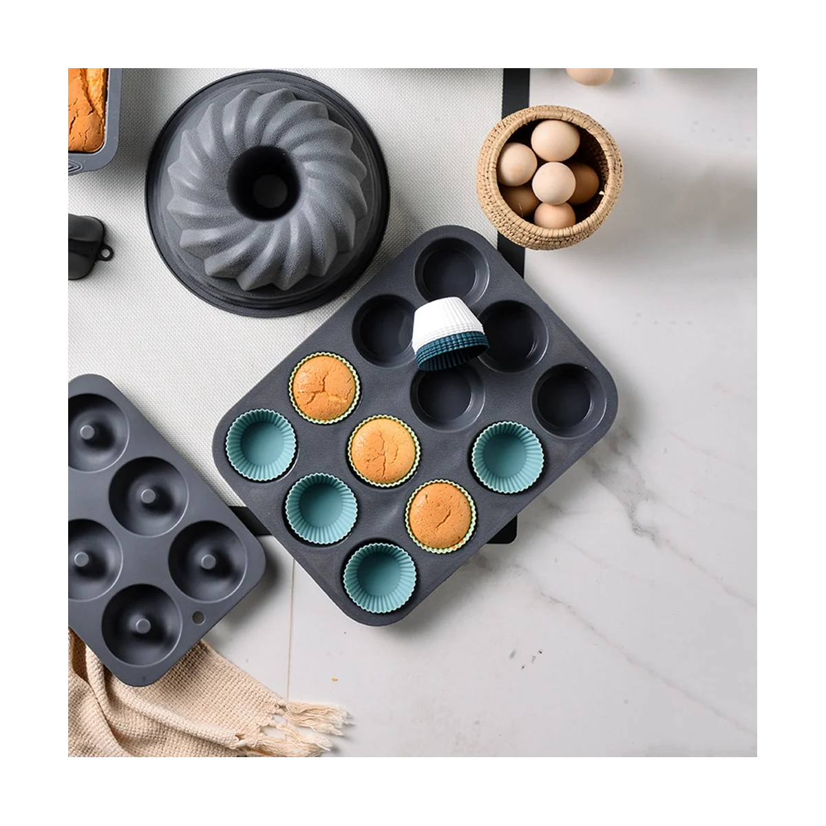 Силиконовые вкладыши для кексов, 24 упаковки многоразовых форм для выпечки, 3 формы вкладыши для кексов, формы для кондитерских тортов, разделители для ланч-боксов