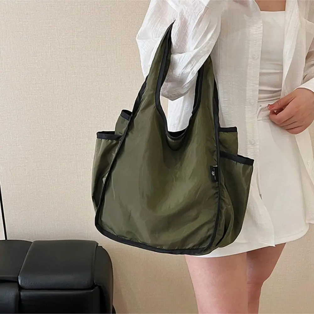 

Fashion Nylon Foldable Shopping Bag Folding Waterproof Foldable Eco-Friendly Bag Portable Shoulder Pouch Tote Bag Travel