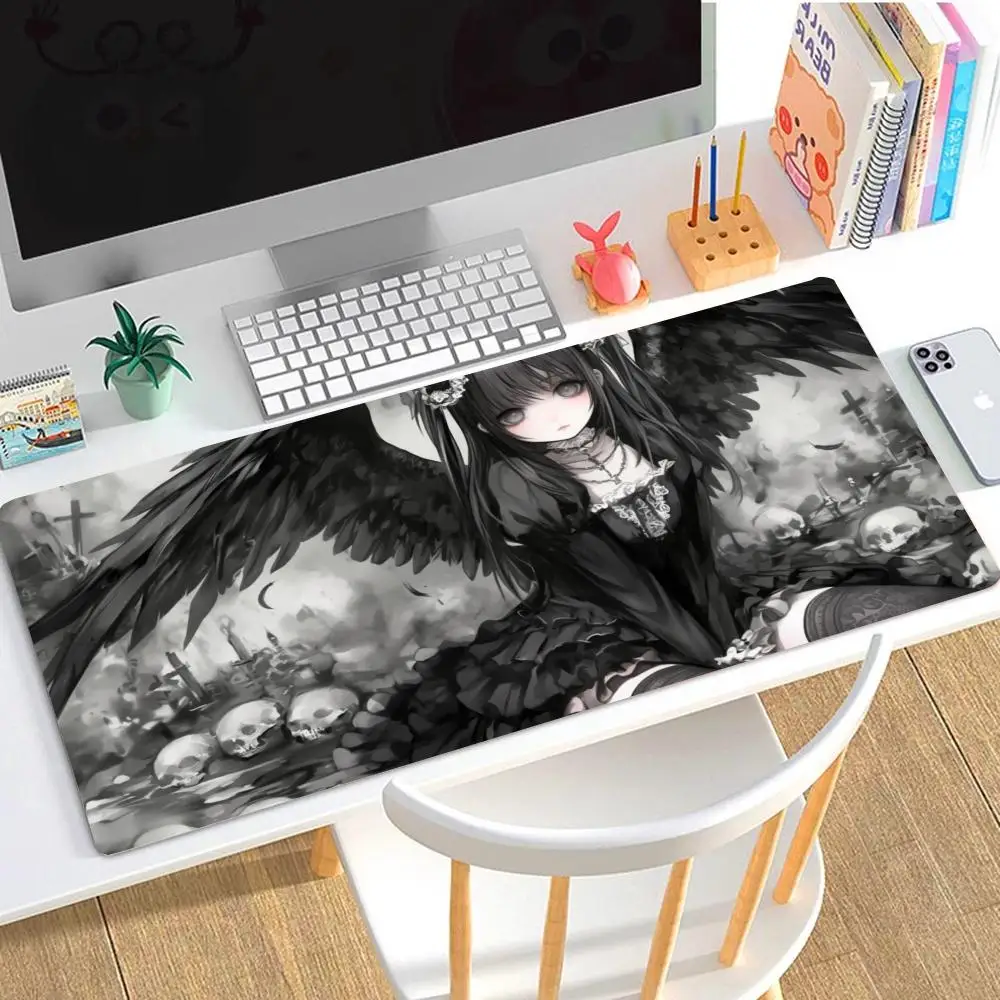 

Gothic Dark Angel Large Mouse Pad: Add Edgy Anime Style to Your Desk