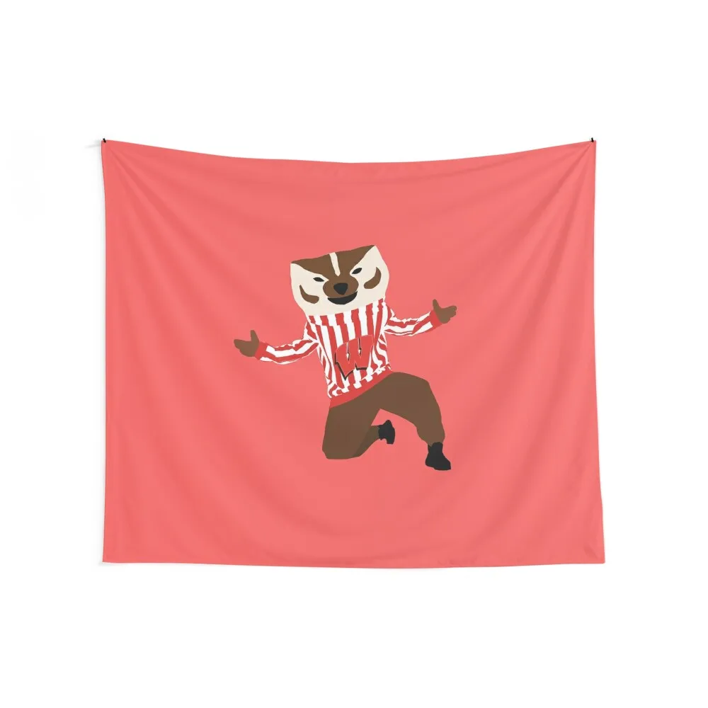 Bucky Badger - University of Wisconsin Tapestry Wall Decor Hanging Room Decor For Girls Wallpaper Bedroom Tapestry