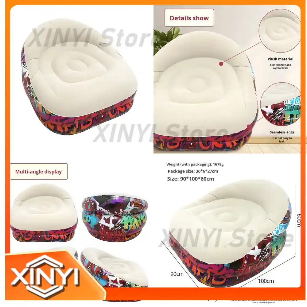Inflatable Sofa Backrest for Outdoor Bedroom Leisure Nap Chair Portable Foldable Recliner Single Modern Comfortable Air Sofa