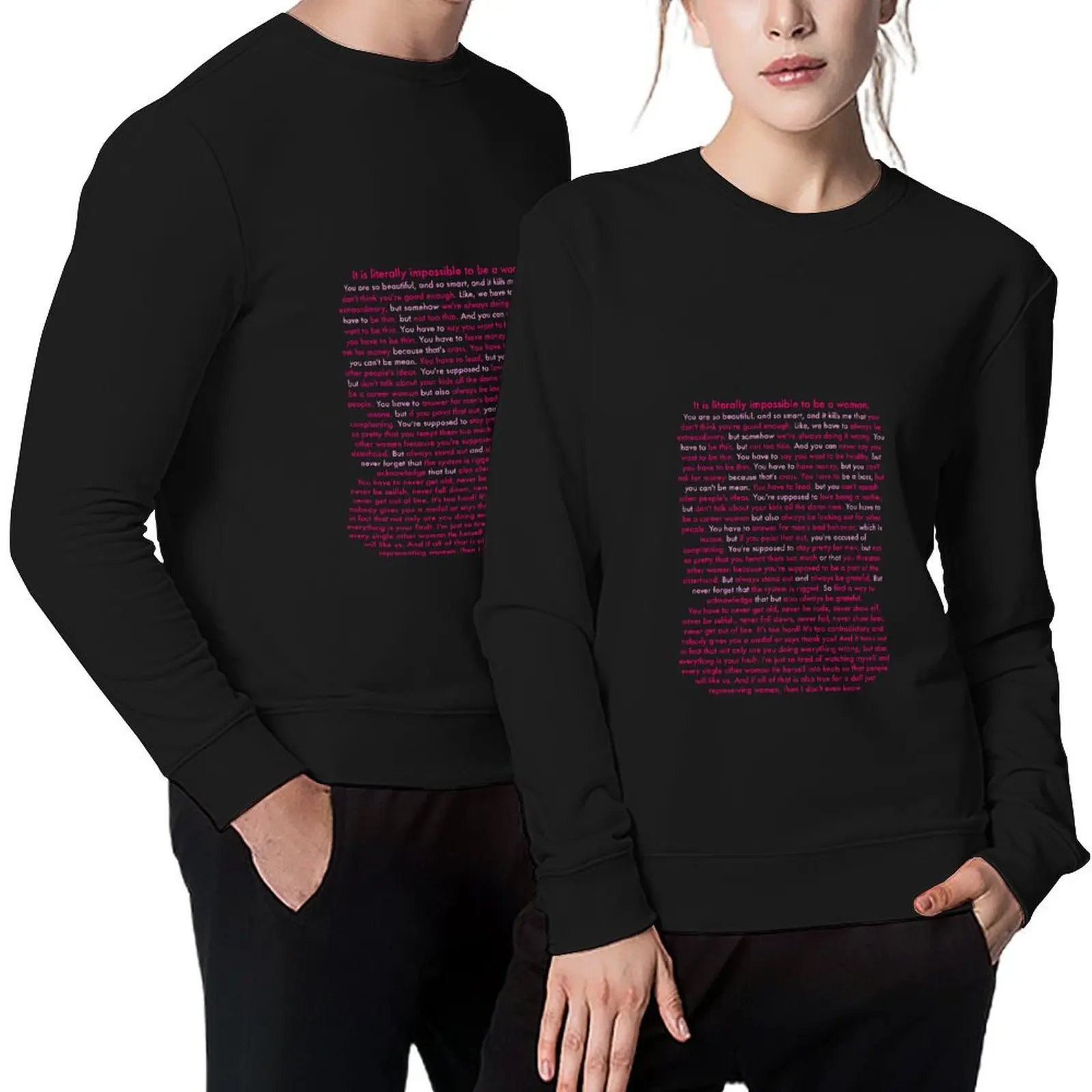 

Pink quote feminism Pullover mens clothing men clothing autumn new products clothes for men hooded sweatshirts
