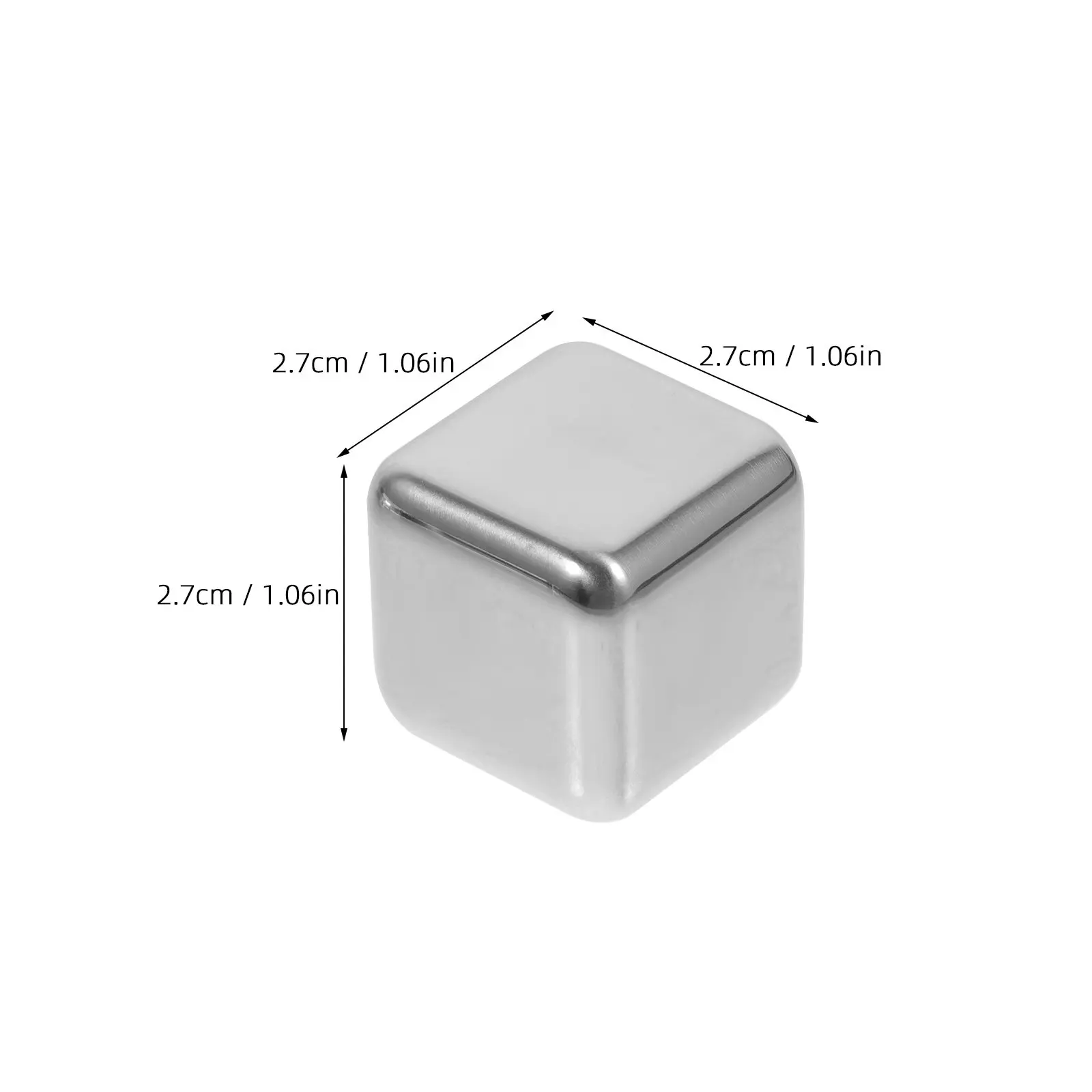 1Set Stainless Steel Whiskey Ice Cubes Reusable Chilling Stones Set Non-Diluting for Whiskey Bourbon Cocktails Drink - view 6