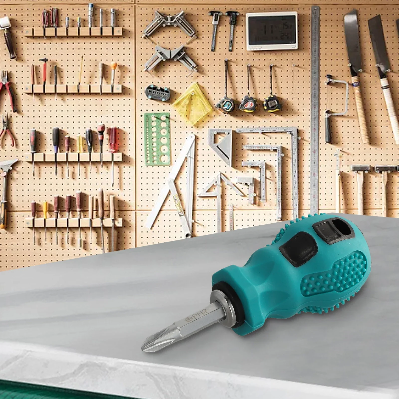 Dual-purpose Slotted Cross 2 In1 Magnetic Screwdriver Short Handle Cross Slotted Magnetic Screw Driver Repair Hand Tool