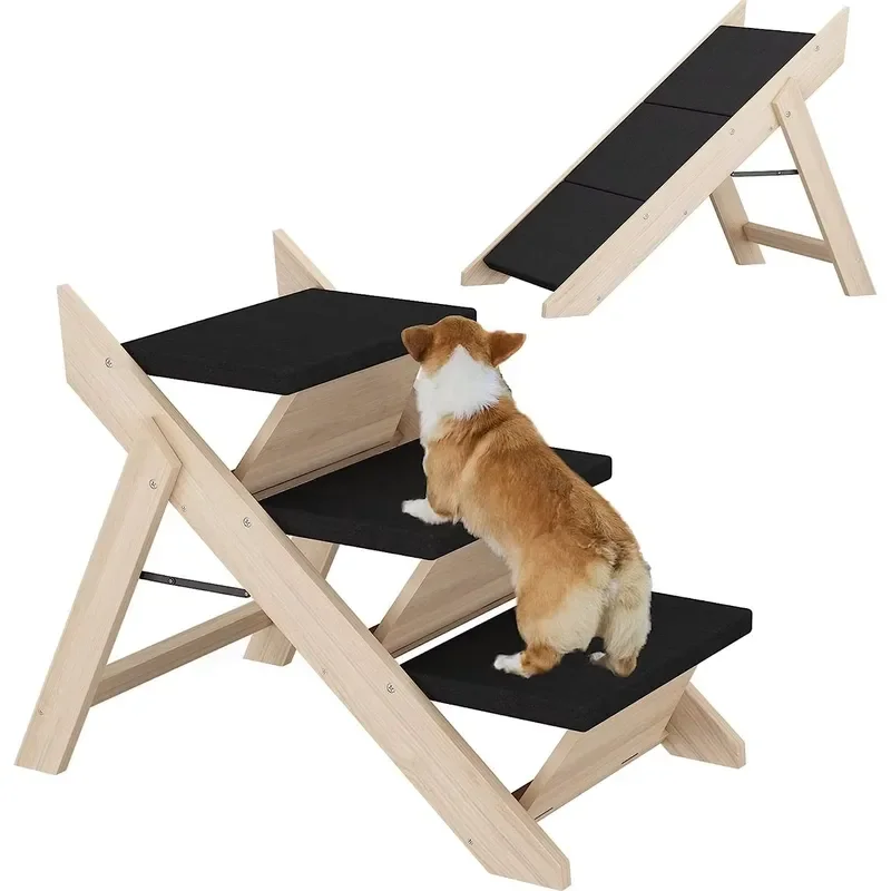 for Wooden Pet Stairs Dog Ramp with Non Slip Mat  High Bed Sofa Car