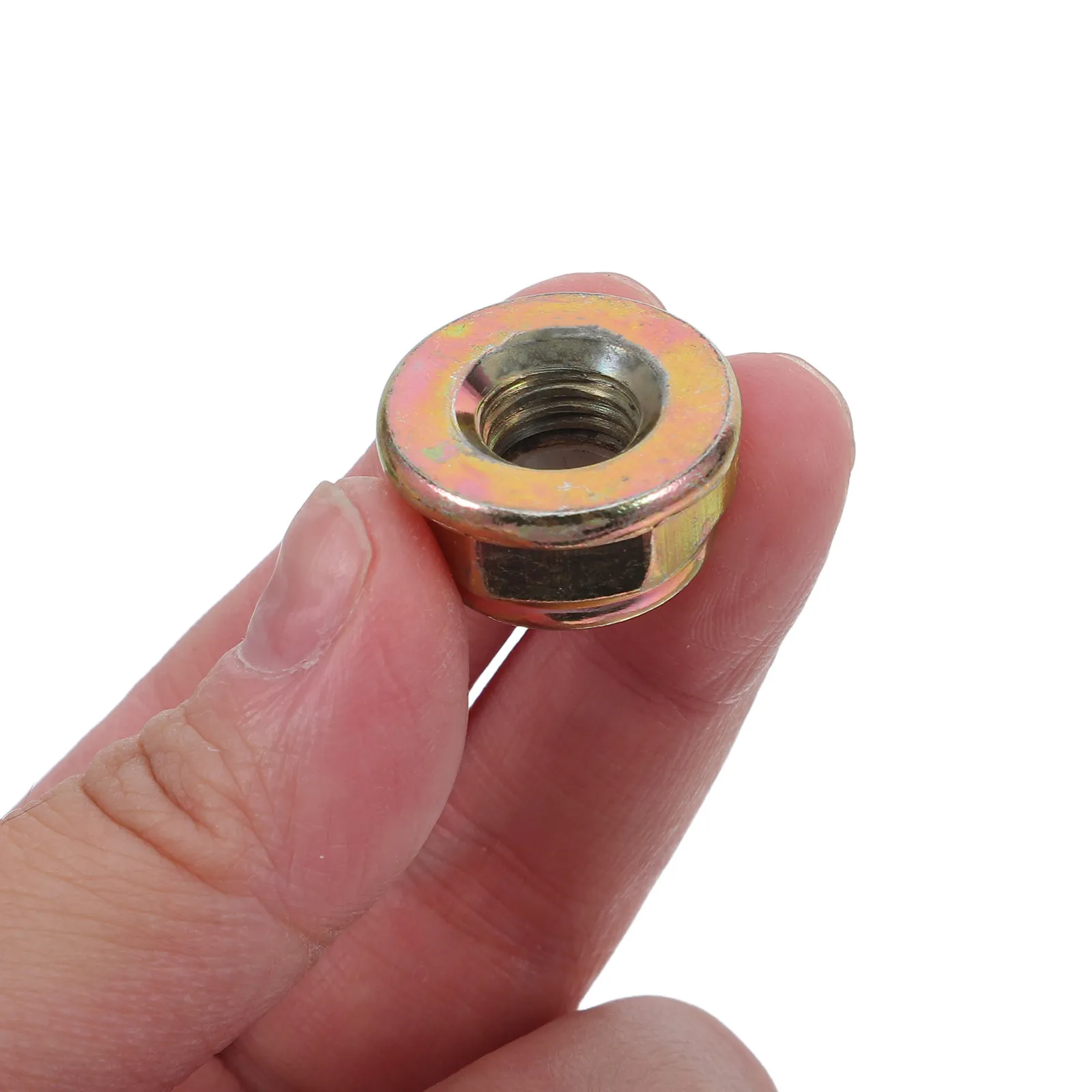 10Pcs Left-Hand Thread Lawn Mower Blade Nuts Compatible Anti-Clockwise Thread Nut Brush Cutter Blade Fastener