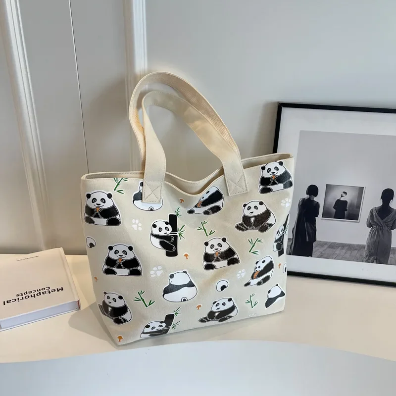 New Large-capacity Shoulder Bag Female Panda Handbag Daily Commuter Shopping Bag Cute Bear Tote Bag