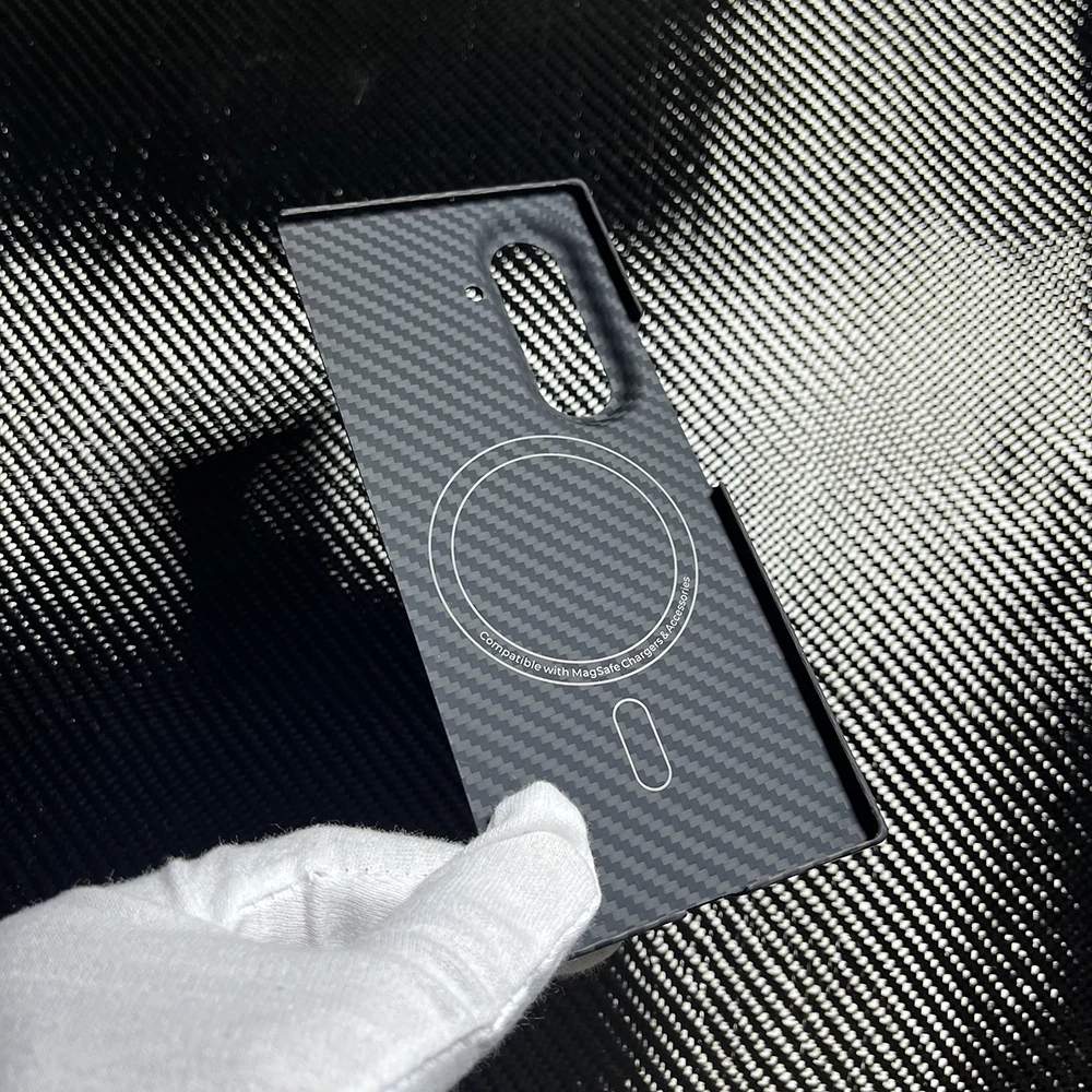 

Магнитный чехол Magsafe для Samsung Galaxy Z Fold 7, тонкий, легкий, из арамидного волокна Fold 7, черная задняя крышка