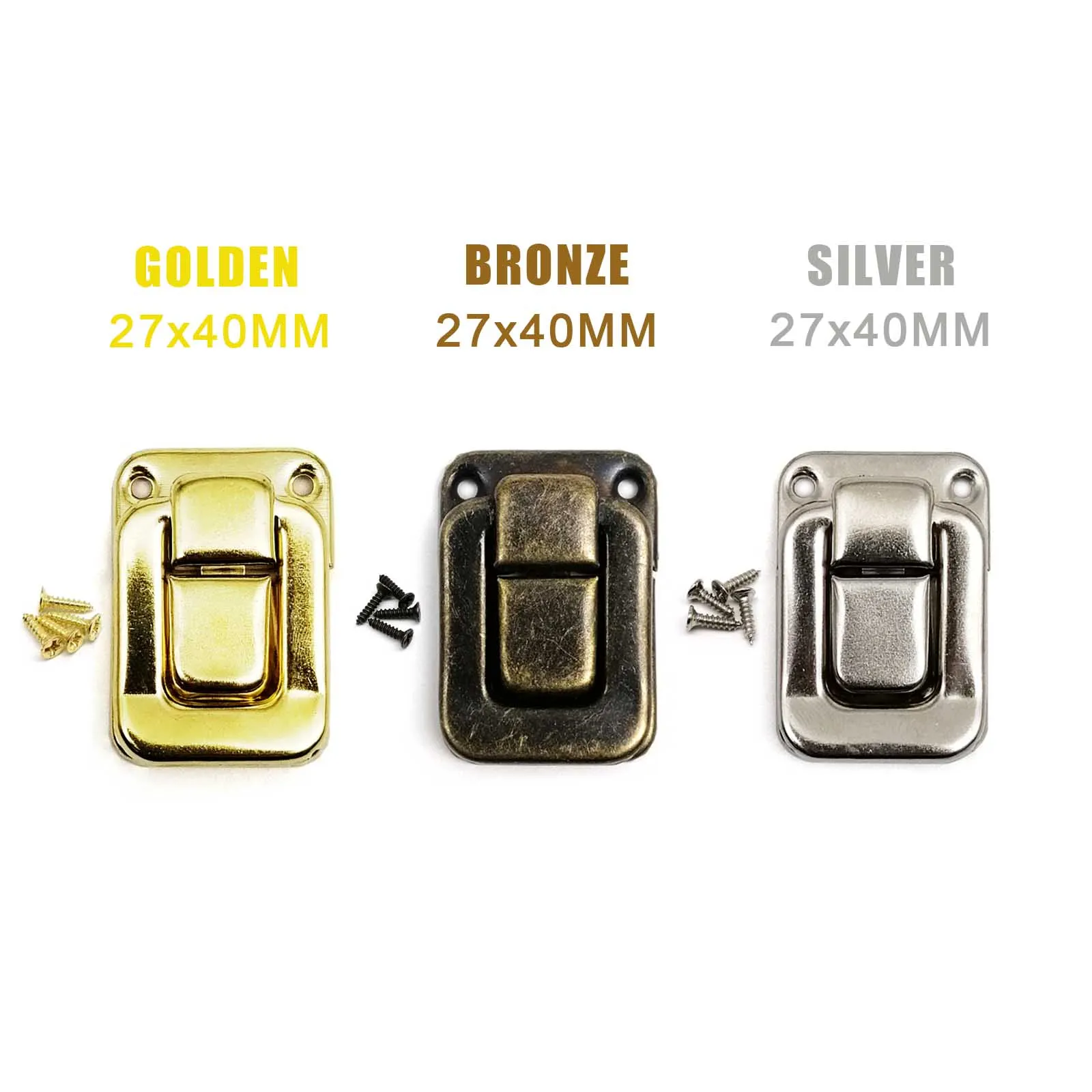 6pcs Antique Brass Silver Golden Decor Jewelry Chest Gift Box Case Leather Bag Suitcase Hasp Latch Toggle Lock Clasp Closure