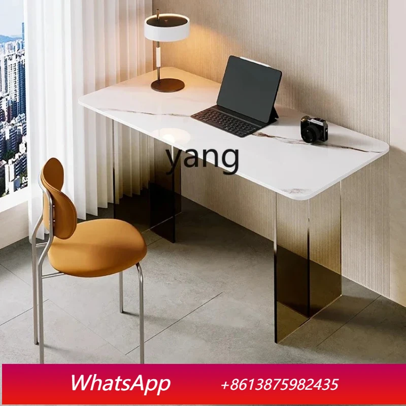 

MM Acrylic Stone Plate Computer Desk Small Apartment Home Suspension Office Study Table Simple Long Desk