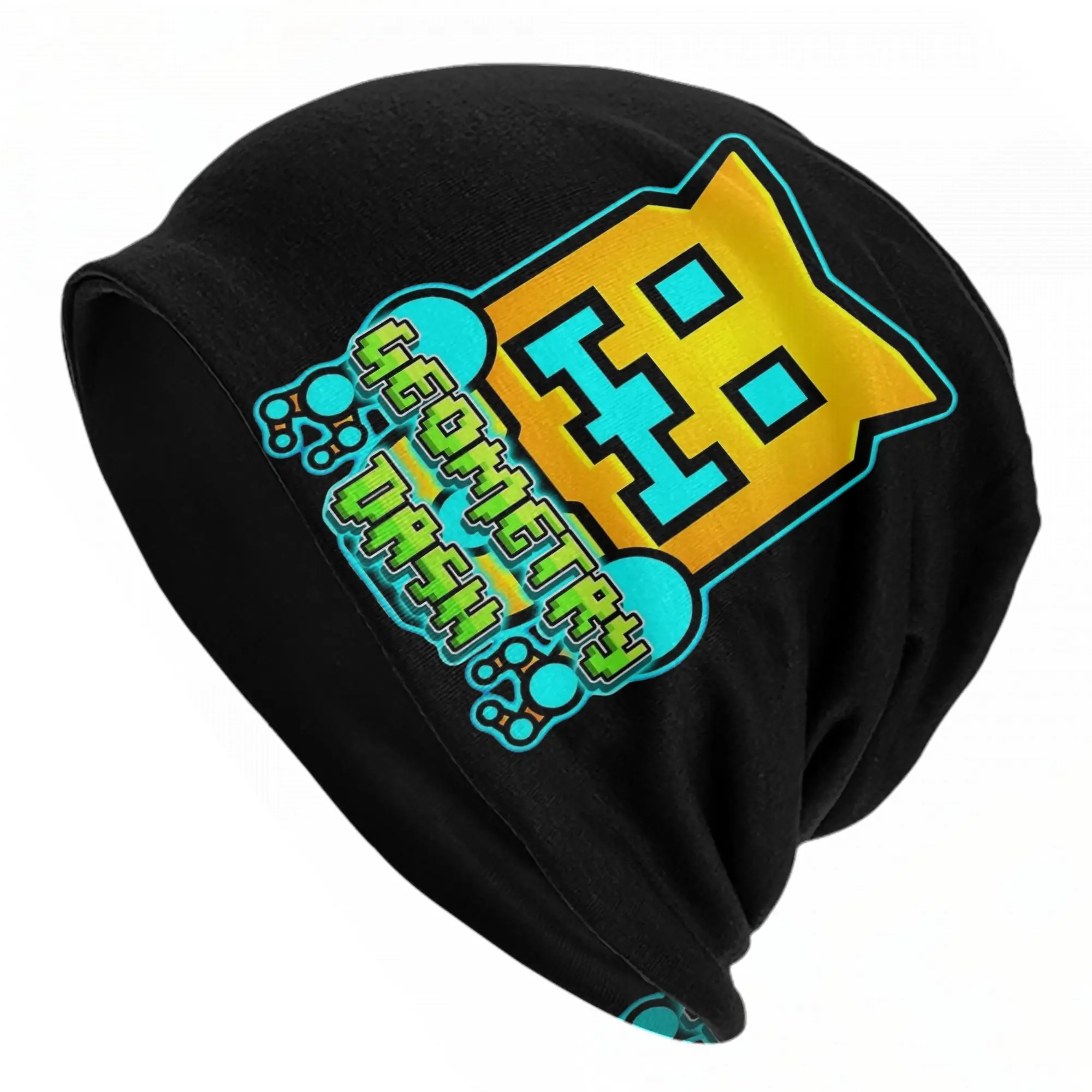Video Game Geometric Dash Cap Geometry Dash Hip Hop Autumn Winter Outdoor Skullies Beanies Hat Spring Warm Dual-use Bonnet Hats