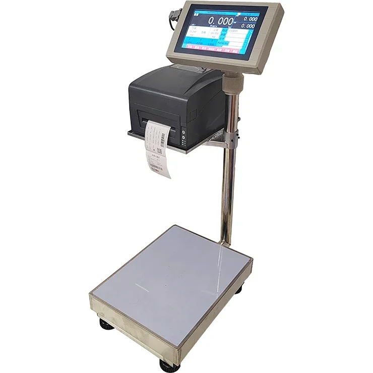 

Barcode Weighing Electronic Scale Print Label Sticker 60Kg 100Kg 500Kg Electronic Barcode Label Printing Scale