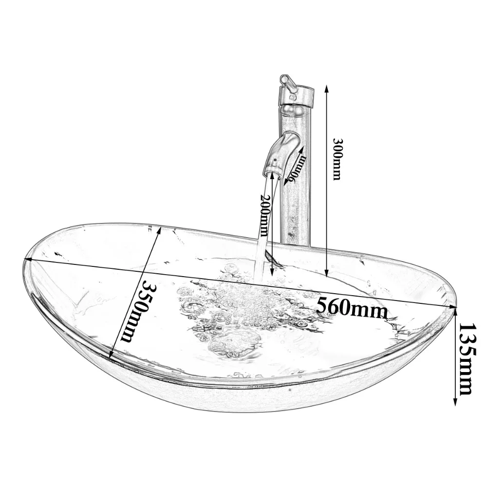 Imagem -05 - Monite Prata Oval Lavatório do Banheiro Bancada Lavatório Vessel Vanity Sink Amarelo Conjunto Torneira da Bacia de Vidro Temperado Torneira de Bronze