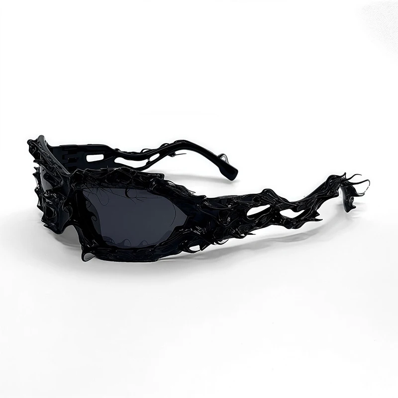 New Unique Fashion Hip Hop Y2K Sunglasses Women And Men Sports Twisted Sun Glasses Female Party Shades Retro Sunscreen Eyewears